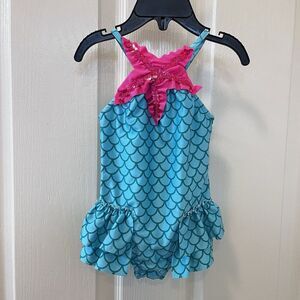 Love U Lots Mermaid One Piece Swimsuit UPF 50+ Girls Size 24 Months
